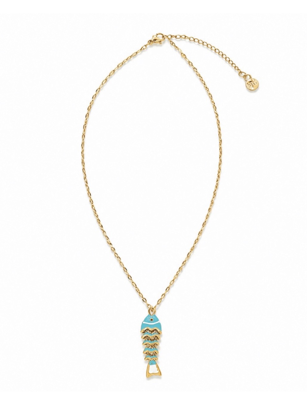 Turquoise Striped Fish Chain Necklace MM-01889